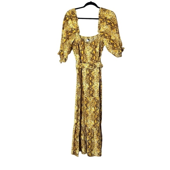 FAITHFULL THE BRAND x REVOLVE Rumi Linen Snake Print Midi Dress - Picture 3 of 11